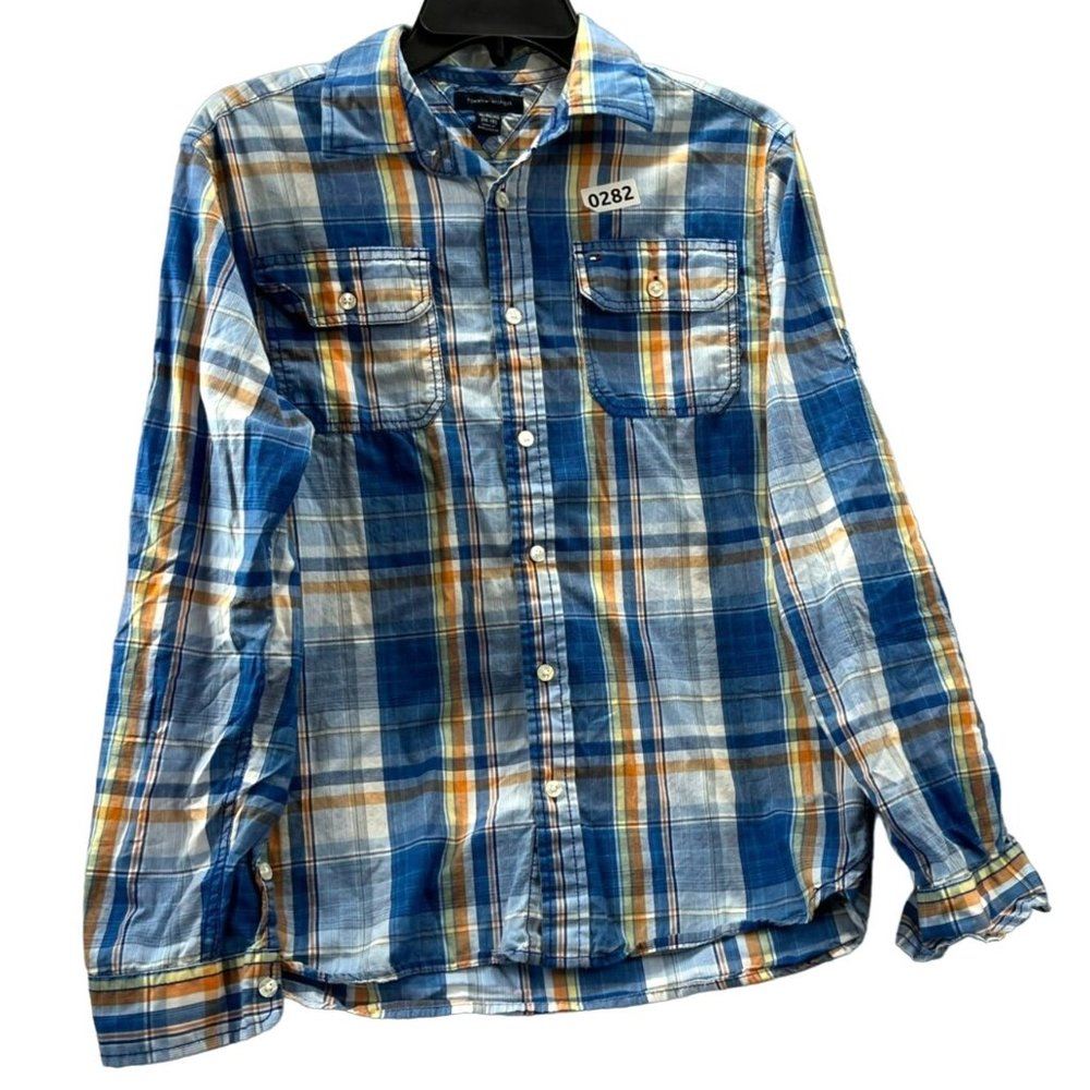 TOMMY HILFIGER, MEN SHIRT, long sleeve, SIZE XL (16-18), MULTICOLOR - Picture 1 of 9